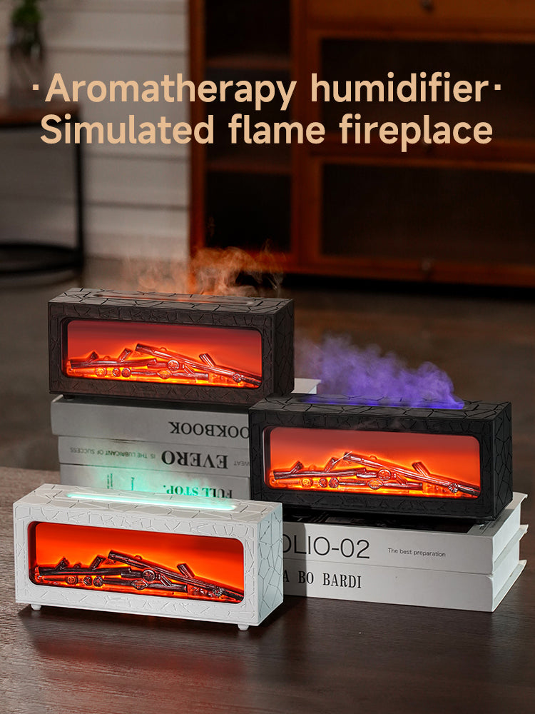 FlameMist™ LED Aromatherapy Diffuser – Fireplace Edition