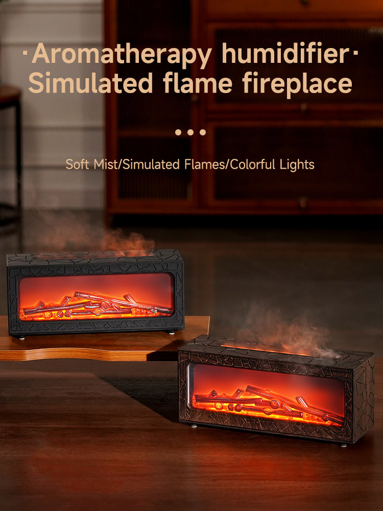 FlameMist™ LED Aromatherapy Diffuser – Fireplace Edition