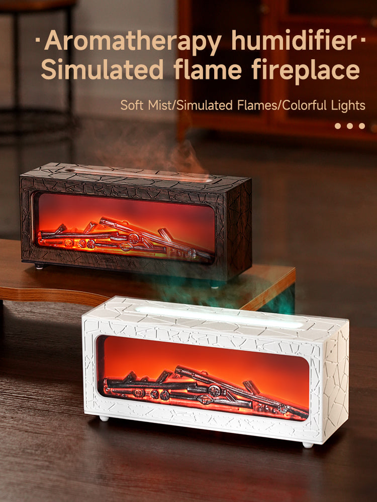 FlameMist™ LED Aromatherapy Diffuser – Fireplace Edition