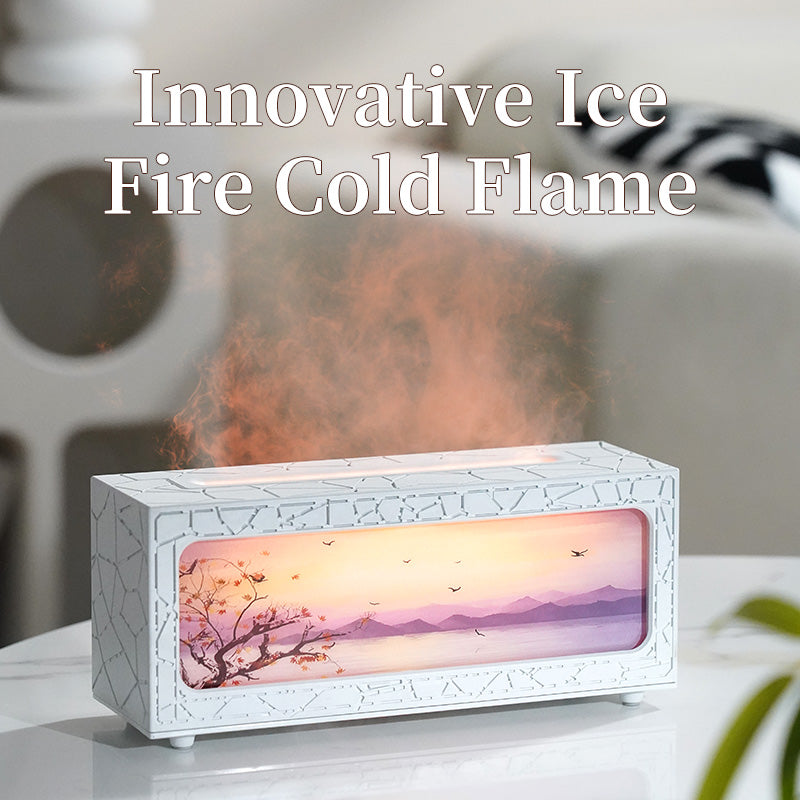 FlameMist™ LED Aromatherapy Diffuser – Relaxing Flame Humidifier